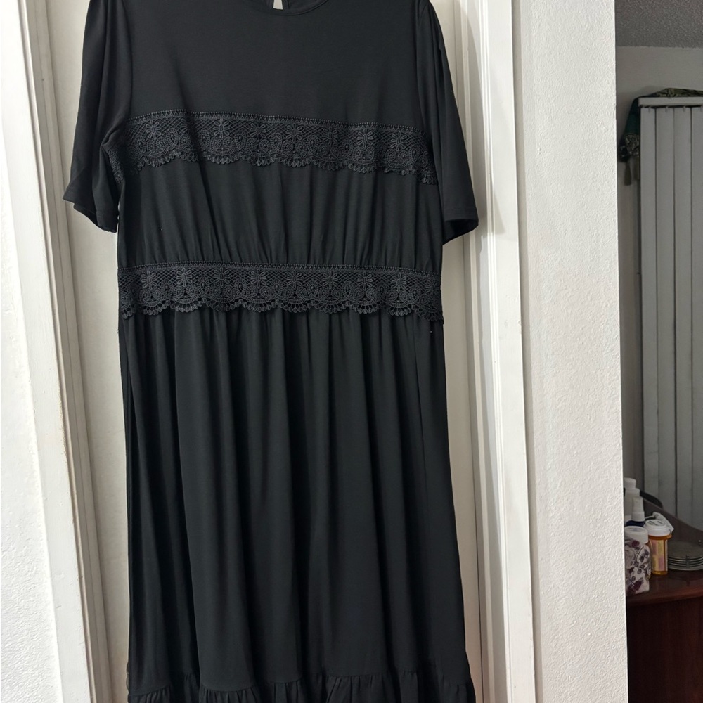 NEW!!!! Black Lace Trim Dress